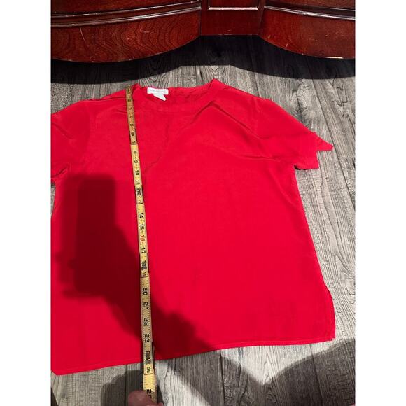 Vintage Jones New York Women's Red Thin Light Silk Blouse Top Size 14 - Picture 4 of 6
